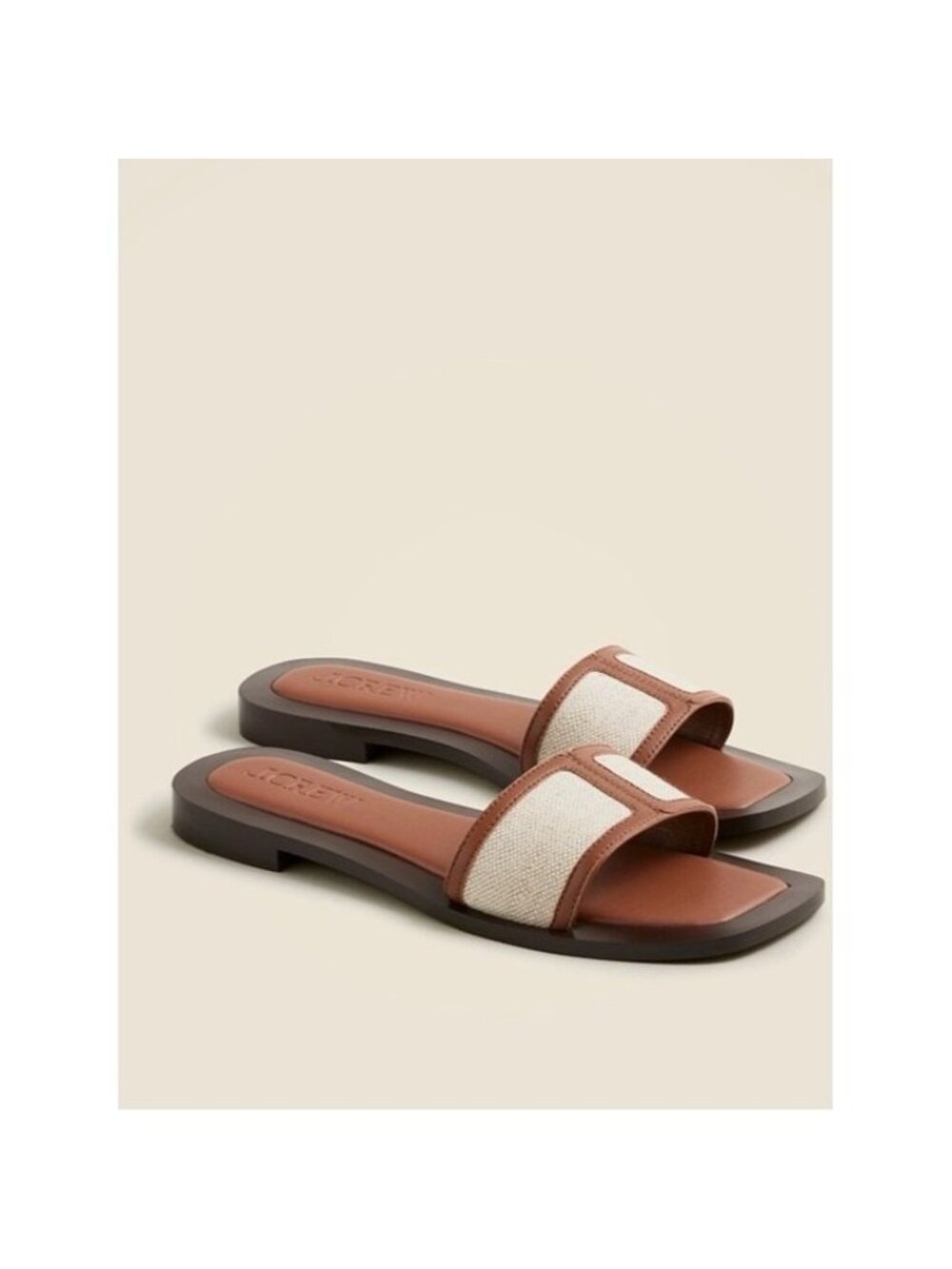 J. Crew Brown and Cream Georgina Sandal size 8